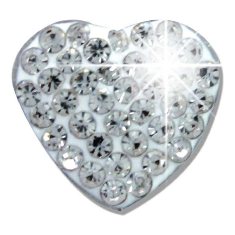 WHITE PAVE HEART BJT921